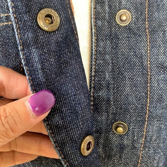 Nine West Gold Quilt Lined Denim Jean Jacket - Picture 9 of 13